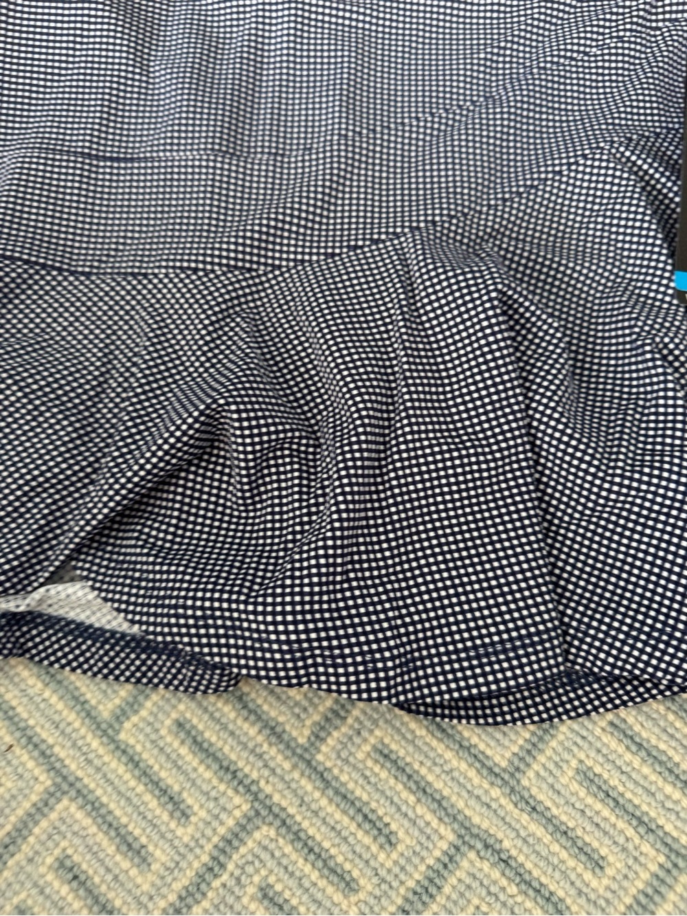 IBKUL Navy and White Microdot Flounced Skirt - Picture 3 of 7